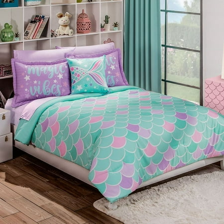 Sirena Mermaid Lilac and Reversible Comforter Set