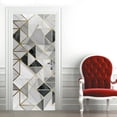 thumbnail image 3 of 2 Sheet Self-Adhesive Door Sticker, 30.3"x78.7", Geometry Peel and Stick Door Murals, PVC, Removable Wallpaper Cover Decoration for Bedrooms, Living Room, 3 of 6