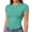 EY66_Cyan, variant on Lumtrix Womens Short Sleeve Tops Crew Neck Slim Fit Basic Tees Summer Y2K Solid Color T Shirts Sky Blue XL