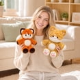 thumbnail image 3 of Plush Toy Soft Stuffed Raccoon Animal 9.8 inch 1 Pack Cute Fluffy Orange Raccoon Plush for Toddlers Bedroom Nursery Decoration Ideal Birthday Christmas Surprise Gift for Plush Animal Lovers, 3 of 6