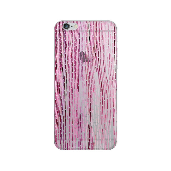 OTM Prints Clear Phone Case, Dashes Carmine - iPhone 6/6s/7/7s