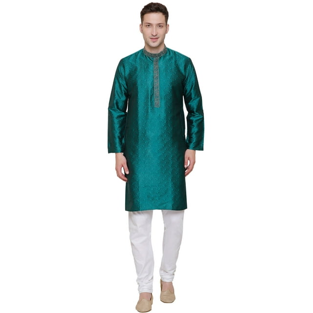Kurta Pyjama pour Homme Vêtements Inde Mariage Fête (Vert, m)