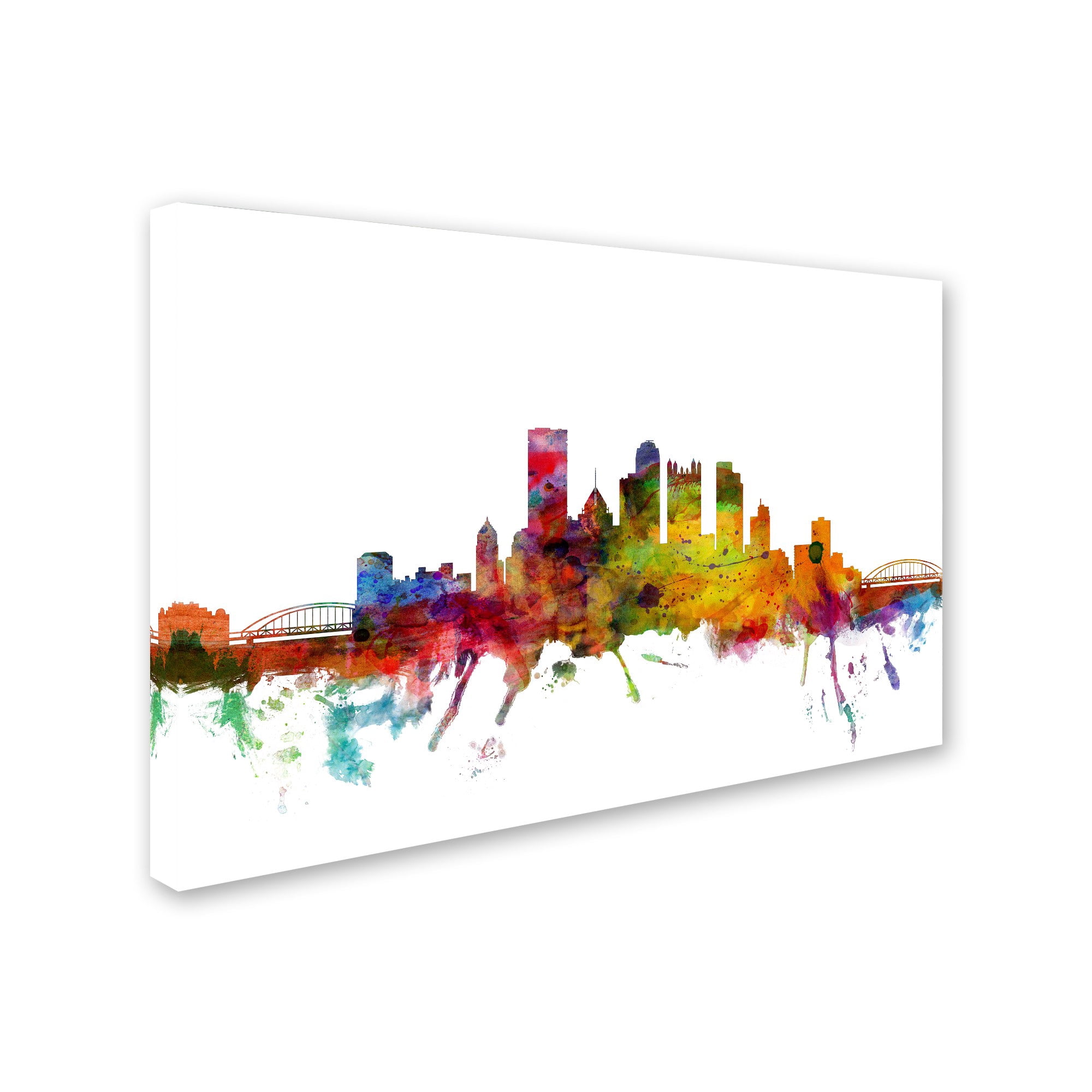 Trademark Fine Art "Pittsburgh Pennsylvania Skyline" Canvas Art by Michael Tompsett