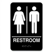 COSCO Indoor Restroom Door Sign, Unixex 5.5 x 8.5, Black/White (098096)