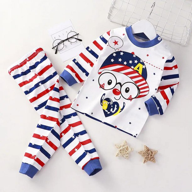 Pijamas de Navidad para niños y niñas de 1 a 10 años, ropa de dormir de manga larga con dibujos de dinosaurios, ropa de dormir para niños, pijamas de algodón para Otoño e Invierno