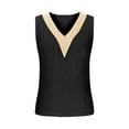 thumbnail image 4 of FDGIU Women's 2025 Summer V Neck Tank Tops - Sleeveless Flowy Blouse with Curved Hem, 4 of 6