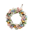 thumbnail image 5 of Easter Colorful Egg Wreath Spring Rabbit Garland Welcome Wall Hanging Handmade Pendants Bunny for Window Party Holiday Fence Decoration 35cm, 5 of 10