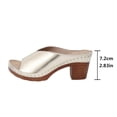 thumbnail image 7 of Women's Low Block Heels Open Toe Sandals Chunky Slides Fashion Wedding Party Dress Slippers Casual Summer Mules Slip on Shoes Gold Size 8.5, 7 of 7