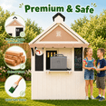 thumbnail image 6 of iYofe 2-IN-1 Grocery Store Outdoor Playhouse for Kids with Pretend Cash Register & BBQ Grill & Kitchen Playset , White, 6 of 8