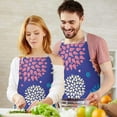thumbnail image 3 of Colorful Floral Dots Pattern Apron-Garden Aprons for Women with Pockets-Cotton Linen Waterproof Kitchen Cooking Gardening Aprons Adjustable for Kitchen,Cooking,BBQ and Salon 33x27 Inch, 3 of 7