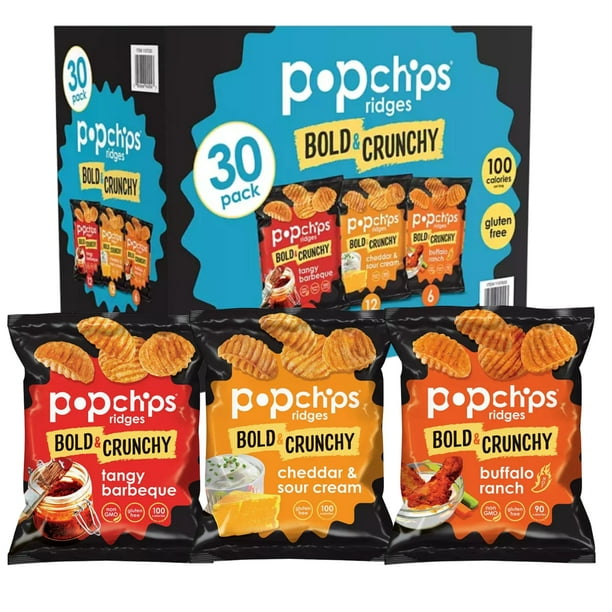 Popchips Bold & Crunchy Ridges Variety Pack Glutenfree Kosher & Single