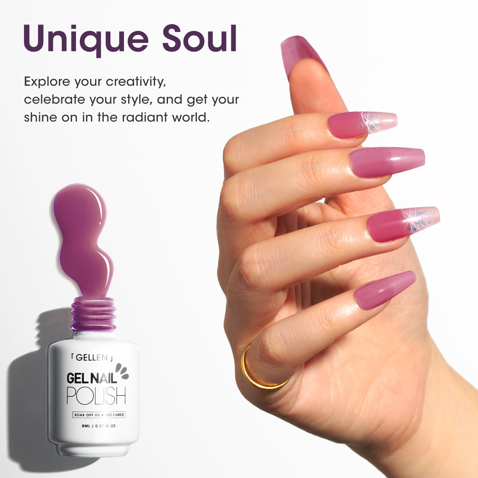 Gellen Gel Nail Polish Starter Kit with UV Lamp, 10 Colors Chocolate Nude Color Gel Polish with 36W Nail Lamp Top & Base Coat Nail Tools Manicure Set, All-In-One Gel Nail Polish Kit