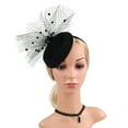 thumbnail image 6 of Yeetfub Derby Headband Derby Hats for Women 2024 Women's Pure Color Mesh Vintage Beret Dress Accessories ky Derby Hats Wedding Hats for Women,Black, 6 of 8