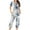 Multicolor, variant on Jamicy Pajama Set for Women Fashion Casual Loose Printed Round Neck Short Sleeve Button Capri Pants Comfortable Ladies Pajamas Set