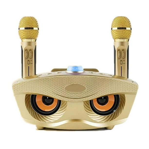 SD306 Altavoz Owl con micrófono dual Altavoz Bluetooth portátil 2 en 1 con micrófonos duales para el hogarGold