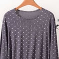 thumbnail image 4 of QSAWXQZ Women's Modal Printed Pajama Top Crew Neck Polka Dots Long Sleeves Reffle Hem Relaxed Sleep Tee Lounge Top for Summer 2XL, 4 of 5