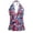 01-Blue121, variant on XIAONU Women's Ruched Waist Halter Tankini Top Floral Print Summer Lake Swim Tops