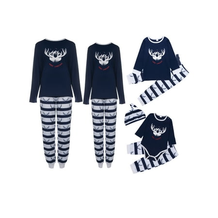 

Fanvereka Family Matching Pajamas Outfits Christmas Printed Long Sleeve Round Neck Tops Long Pants Sets