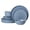 Light Blue, variant on ALOFMO 12-Piece Black Spiral Swirl Stoneware Dinnerware Set, Handcrafted Wheel-Thrown Matte Plates and Bowls, Service for 4, Microwave & Dishwasher Safe