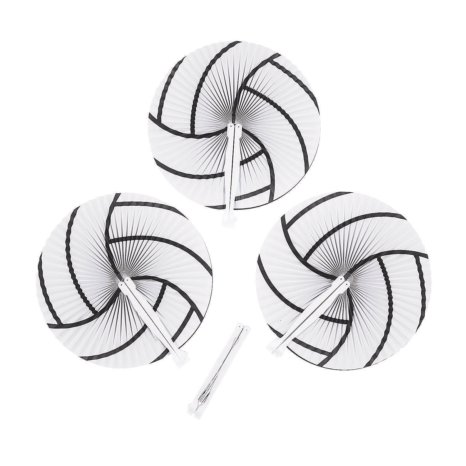 Volleyball Paper Folding Fans Party Supplies 12 Pieces