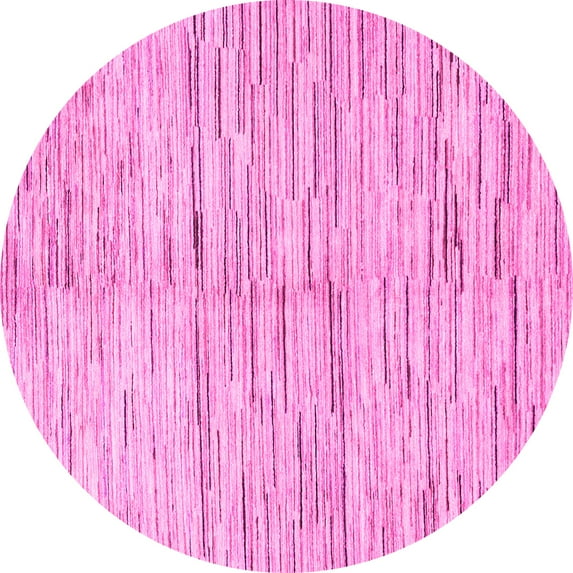 Ahgly Company Indoor Round Solid Pink Modern Area Rugs, 3' Round