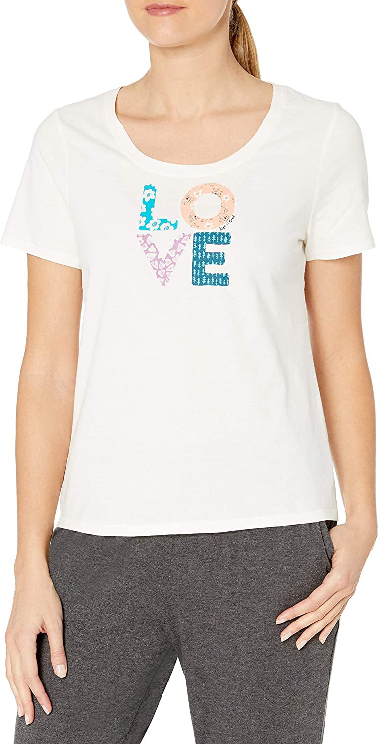 Fheaven Womens Casual Cute Shirts Letters Print Tops Basic Short Sleeve Soft Comfy T Shirt Blouse