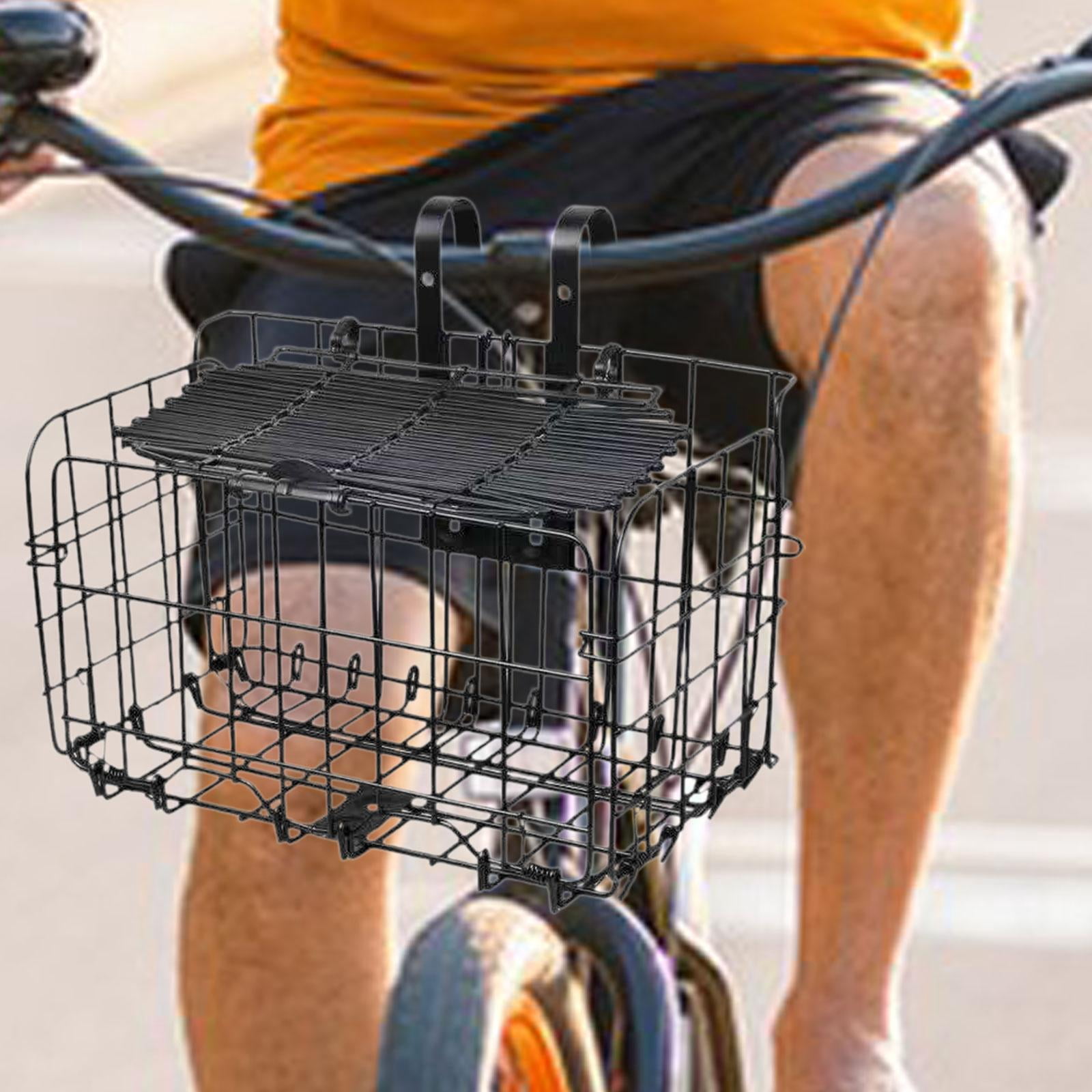 Baoblaze Bike Basket Front Decor Lightweight Simple Sundries Container Cycling Basket Black with Lid