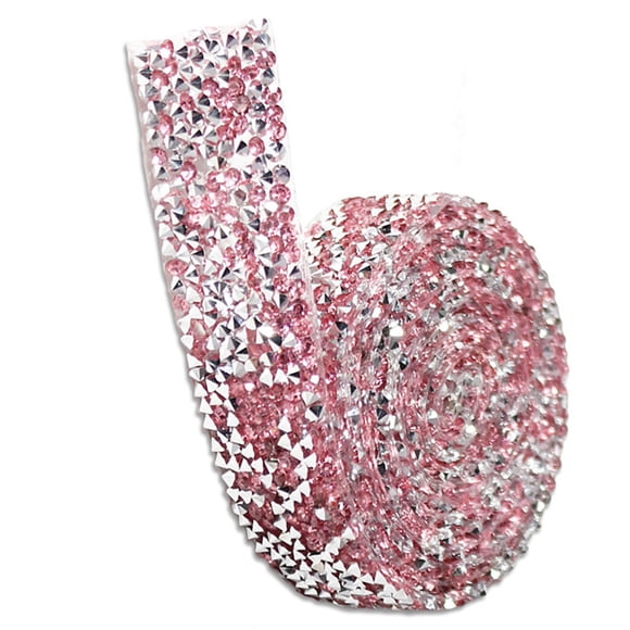 Bewildely Pegatinas ostentosas Resina Cristal Decoración Apliques Craft Fix Decor Beads Hot Melt Adhesivo Drill Strip Pink 1 Code 0.5cmWidth Type3 NO3 Bewildely HA059789-106