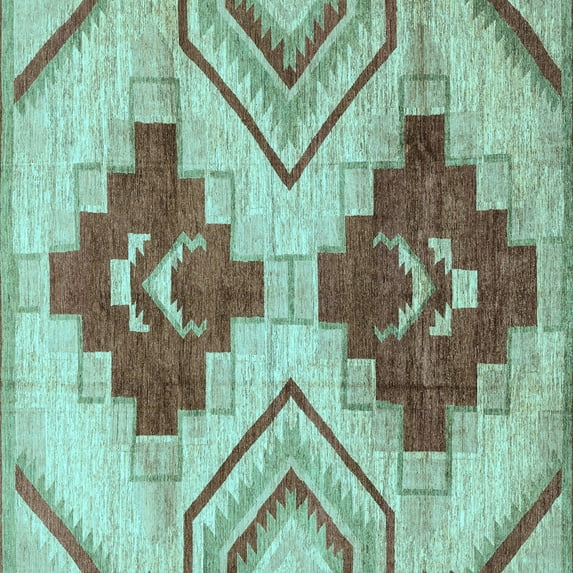 Ahgly Company Indoor Square Abstract Light Blue Modern Area Rugs, 6' Square