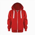 thumbnail image 2 of TOWED22 Boy Girl Hoodie Sweatshirt Zip-Up Cotton Casual Pocket Jacket Spring Fall Clothes(Red,7-8 Y), 2 of 9