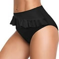 thumbnail image 4 of HOWPAY Bikini Bottoms Women Tummy Control Basic Swim Shorts with Full Coverage High Waisted Solid Color Stretchy Beach Pool Swimsuit Bottoms Black L, 4 of 7