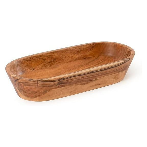 Wooden Dough Bowl – Handmade Decorative Bowls for Home Decor, Bathroom, Kitchen Counter & More - Wood Large Dough Bowl Fits Cosmetics, Keys & Other Knick Knacks – Great Boho Home Decorations