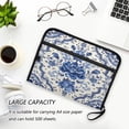 thumbnail image 6 of Accordion File Organizer with Zip Closure 13 Pockets Expanding File Folder Letter A4 Paper Document Organizer for Home Office Blue and White Porcelain-style, 6 of 7