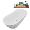thumbnail image 4 of 67" Streamline B-408-159-BNK Soaking Freestanding Tub and Tray With Internal Drain in Brushed Nickel, 4 of 10