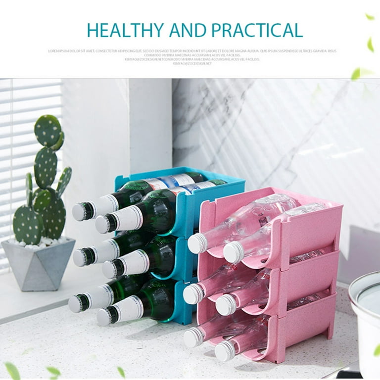 Visland Plastic Free Standing Wine Rack Storage Organizer for