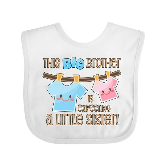 Inktastic This Big Brother is Expecting a Little Sister Boys Baby Bib