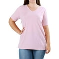 thumbnail image 3 of Zenana Women & Plus (S-3X) Cotton V-Neck Short Sleeve Casual Basic Tee Shirts, 3 of 4