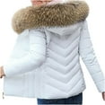 thumbnail image 4 of cllios Womens Lightweight Puffer Jacket, Winter Coats for Women Warm Quilted Bubble Padded Hood Coat with Faux Fur Collar, 4 of 6