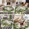 thumbnail image 5 of Farmhouse Green Garland Area Rugs 8'x10', Washable Small Throw Rugs for Living Room Patio, Spring Vintage Black Plaid Beige Indoor Outdoor Rug Non-Slip Low Pile Carpet Runner Reversible Floor Mats, 5 of 8