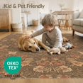 thumbnail image 4 of ODIKA 6'x9' Washable Area Rug Distressed Allover Inspired Ornamental Vintage Boho Playful for Family Room, Living Room, Master Bedroom, Non-Slip, Easy Care, 4 of 7