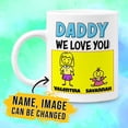 thumbnail image 2 of Personalized Daddy We Love You Coffee Mug Cup 11oz 15oz Funny Father's Day Birthday Christmas Gifts For Worlds Best Dad Ever Fathers Custom Name Gift From Daughter Son Dads Mugs ( 2 Kids), 2 of 7