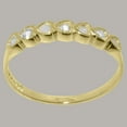 thumbnail image 3 of LBG British Made Traditional Solid 14k Yellow Gold Ring with Cubic Zirconia & Natural Opal Womens Eternity Ring - 33 size options - Size 4.25, 3 of 9