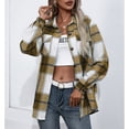 thumbnail image 2 of Prendas de abrigo a cuadros, chaqueta a cuadros para mujer, chaqueta con botones de otoño, prendas de abrigo con botones de manga larga, funcionalidad inteligente, 2 of 7