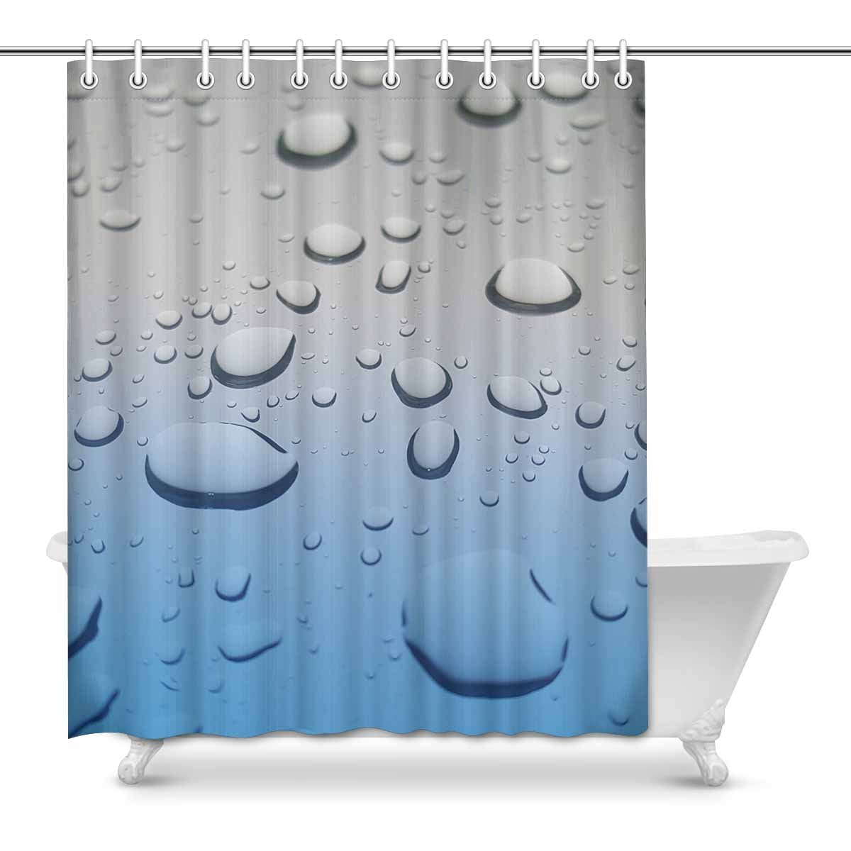 MKHERT Raindrops Shower Curtain Bath Curtain Waterproof Fabric