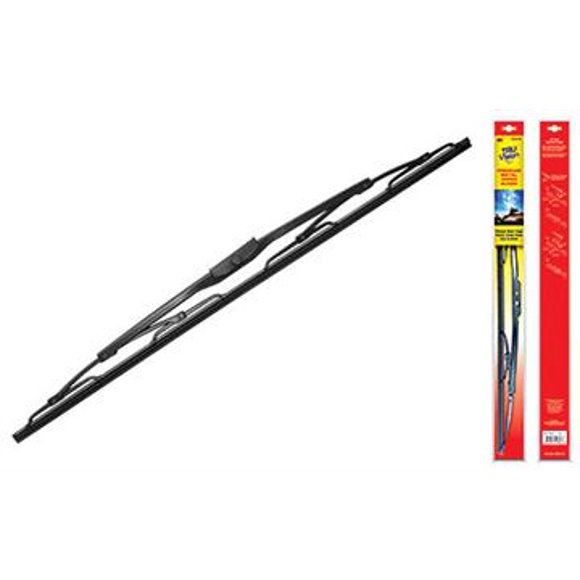 RV Designer Windshield Wiper Blade TRU6-26 26 Inch Length; Single Blade; Without Spoiler; Black; Rubber Wiping Element; Heavy Duty; Powder Coated Metal Frame