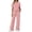 AA-Pink, variant on QATAINLAV Two Piece Sets for Women Summer Workout Outfits Mock Neck Short Sleeve Tees Tops and Side Slits Wide Leg Pants Matching Sweatsuit Navy S