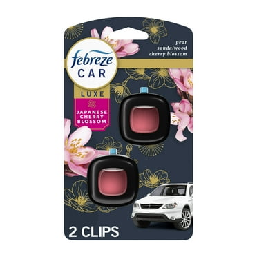 Febreze CAR Air Freshener, Odor-Fighting Automotive Vent Clip, Japanese Cherry Blossom Scent, 2 Count