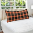 thumbnail image 4 of Orange & Black Buffalo Plaid Plush Pillowcase, Luxury Soft King Pillow Case for Hair and Skin, Standard Size Pillow Covers with Zipper Closure, 20x26in Home Decor Gifts, 4 of 7
