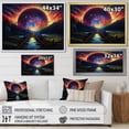 thumbnail image 4 of Designart "Train Tracks to the Sky on Starry Night III" Transportation Framed Wall Art Decor - Modern Blue Train Entryway Framed Wall Art, 4 of 6