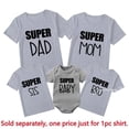 thumbnail image 1 of Super Dad Mom and Baby Family Matching Outfits Cotton Family Look Daddy Mother and Kids Tshirts Baby Rompers Father's Day GiftsMom-XXL Gao Jinjia LED, 1 of 2